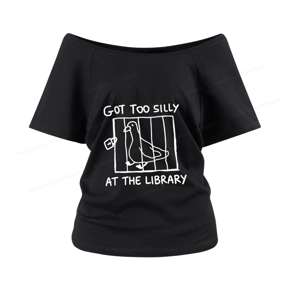 Pagewings Got Too Silly At The Library Women Off Shoulder T-shirts