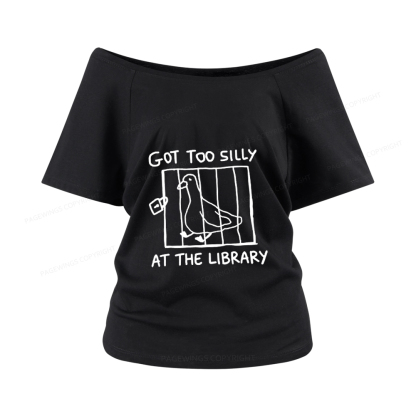 Pagewings Got Too Silly At The Library Women Off Shoulder T-shirts