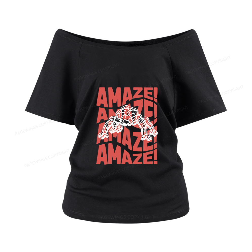 Pagewings Amaze Space Women Off Shoulder T-shirts