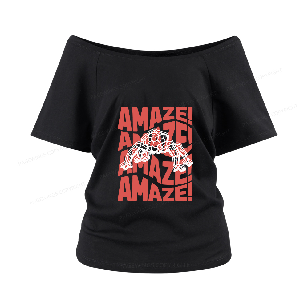 Pagewings Amaze Space Women Off Shoulder T-shirts