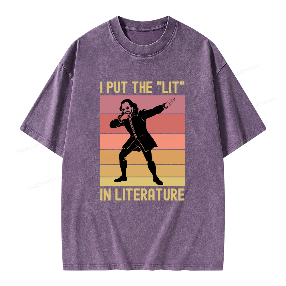 Pagewings I Put The "Lit" In Literature Unisex Washed T-shirt