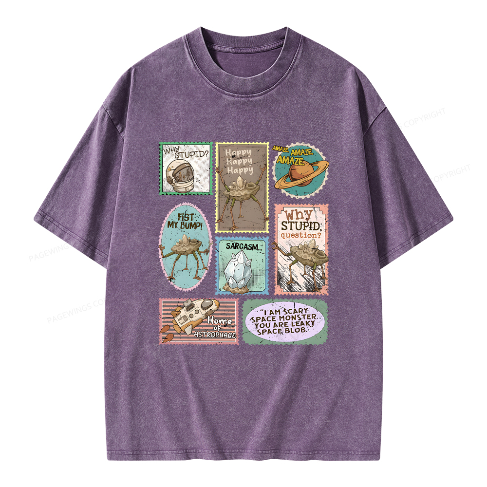 Pagewings Amaze Retro Sci-Fi Unisex Washed T-shirt