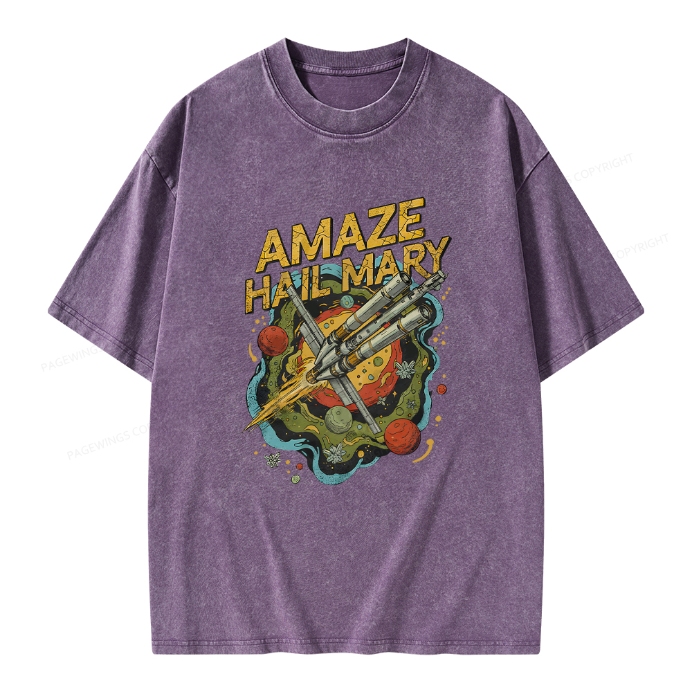 Pagewings Amaze Hail Mary Amaze Unisex Washed T-shirt