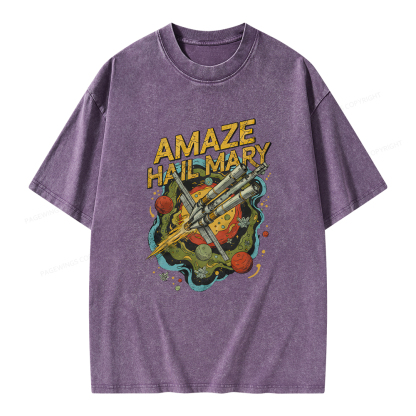 Pagewings Amaze Hail Mary Amaze Unisex Washed T-shirt
