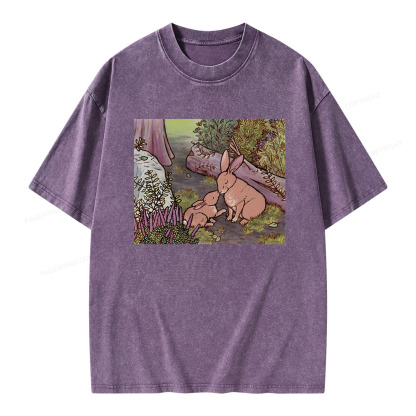Pagewings A Kiss on the Nose for Mama Bunny Unisex Washed T-shirt