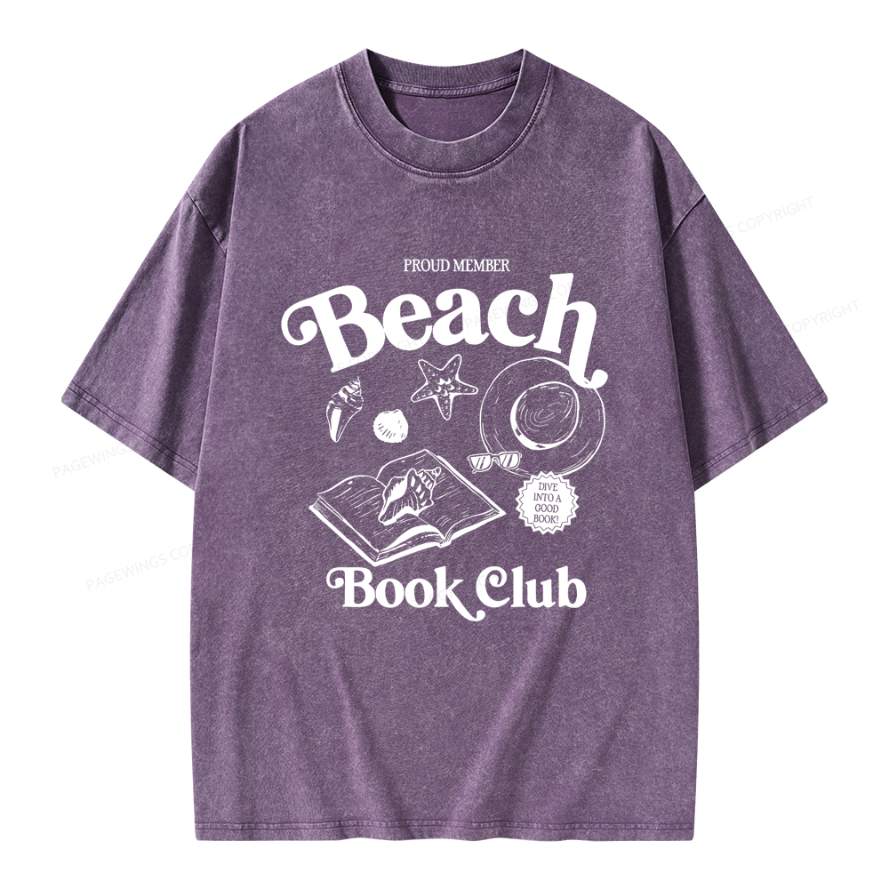 Pagewings Beach Book Club Unisex Washed T-shirt