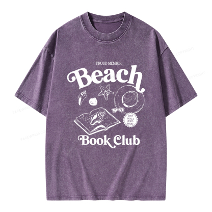 Pagewings Beach Book Club Unisex Washed T-shirt
