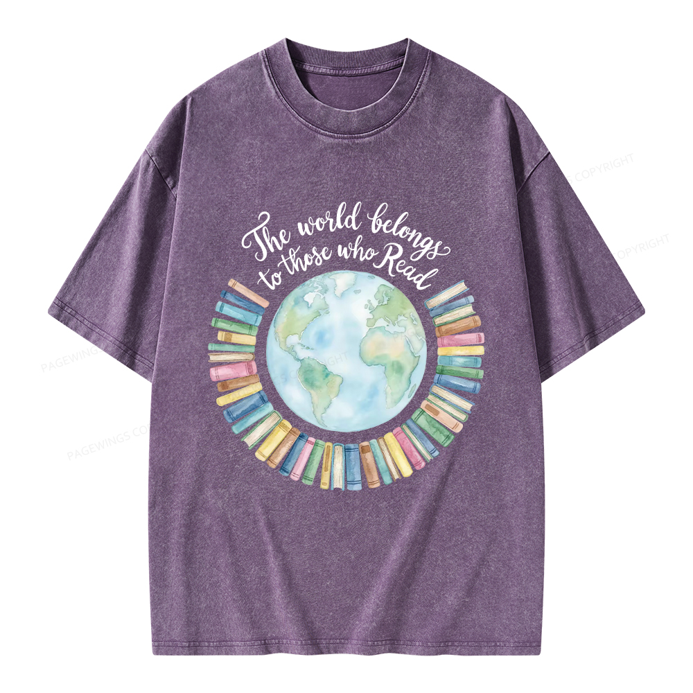 Pagewings The World Belongs to Those Who Read Unisex Washed T-shirt