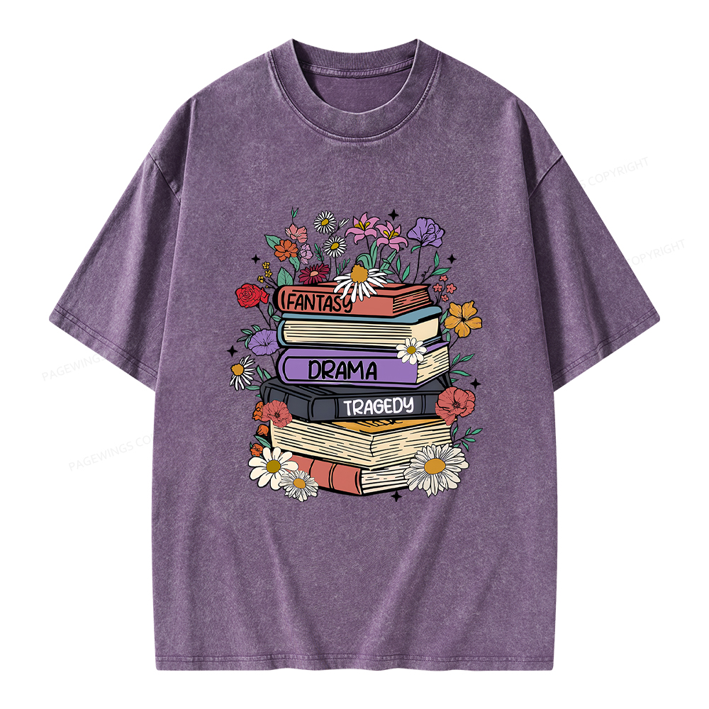 Pagewings Fantasy Drama Tragedy Unisex Washed T-shirt