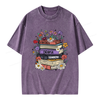 Pagewings Fantasy Drama Tragedy Unisex Washed T-shirt