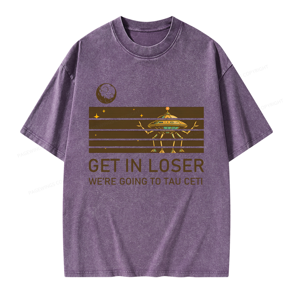 Pagewings Get In Loser Unisex Washed T-shirt