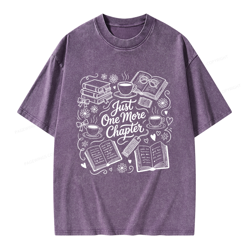 Pagewings Just One More Chapter Unisex Washed T-shirt