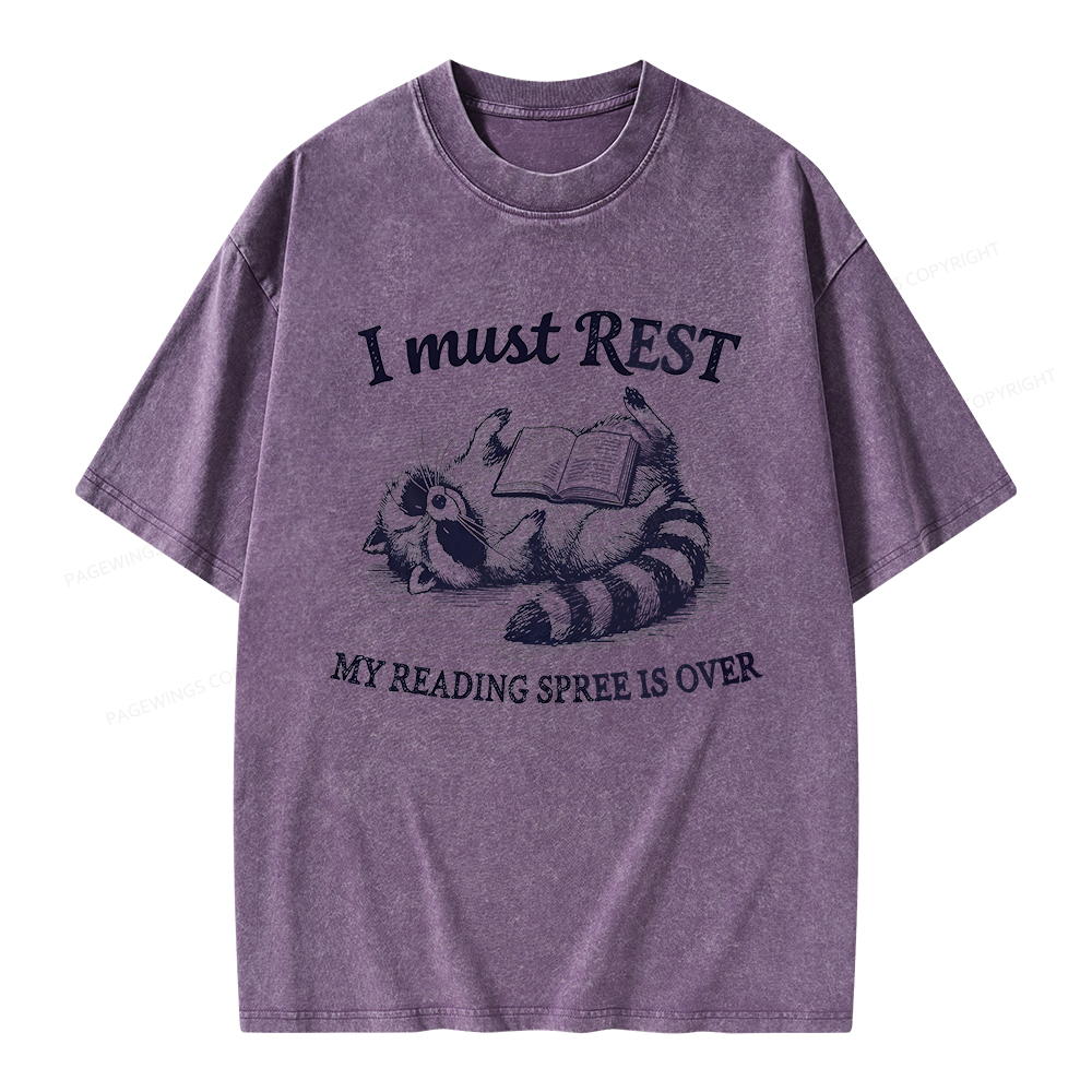 Pagewings My Reading Spree Is Over Unisex Washed T-shirt