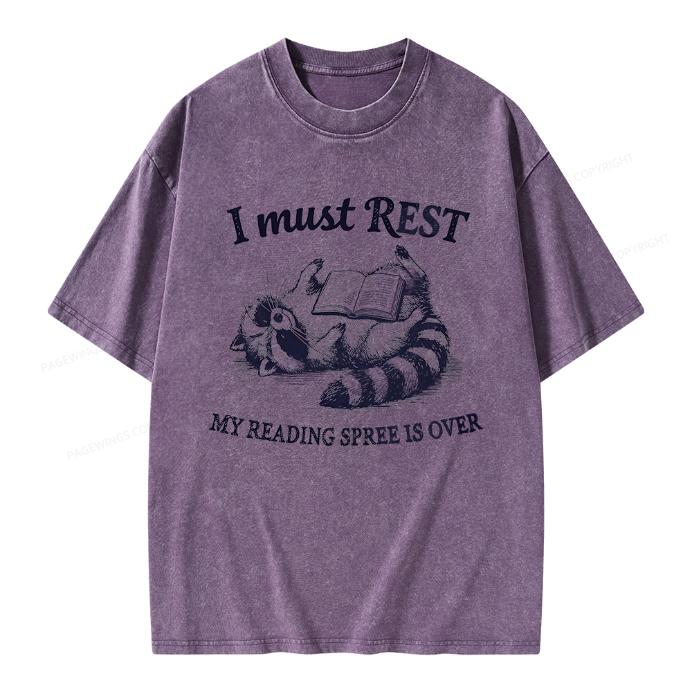 Pagewings My Reading Spree Is Over Unisex Washed T-shirt