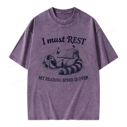Pagewings My Reading Spree Is Over Unisex Washed T-shirt