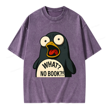 Pagewings What No Book Unisex Washed T-shirt