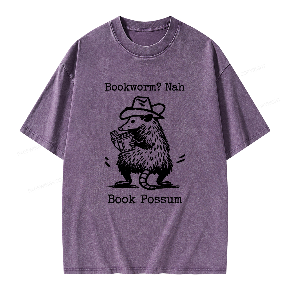 Pagewings Book Possum Unisex Washed T-shirt