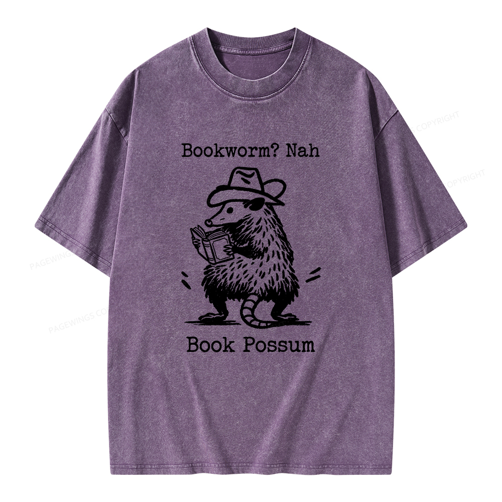 Pagewings Book Possum Unisex Washed T-shirt