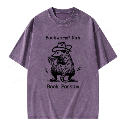 Pagewings Book Possum Unisex Washed T-shirt