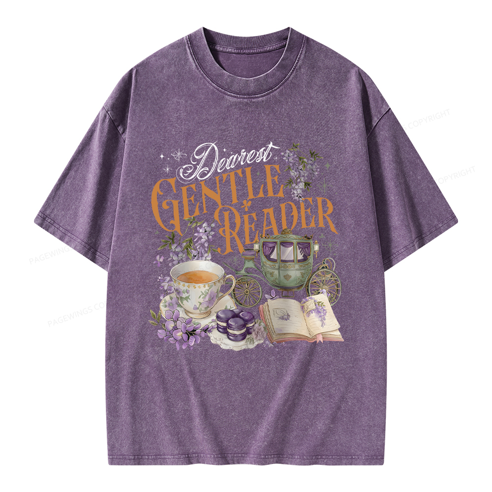 Pagewings Dearest Gentle Reader Unisex Washed T-shirt