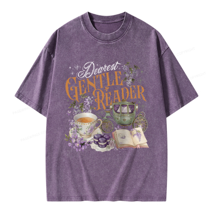 Pagewings Dearest Gentle Reader Unisex Washed T-shirt