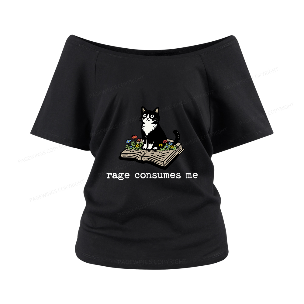 Pagewings Rage Consumes Me Women Off Shoulder T-shirts
