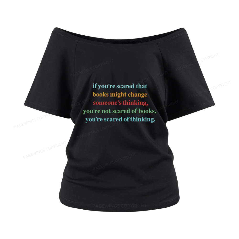 Pagewings Censorship Social Justice Shirt Booktrovert Women Off Shoulder T-shirts