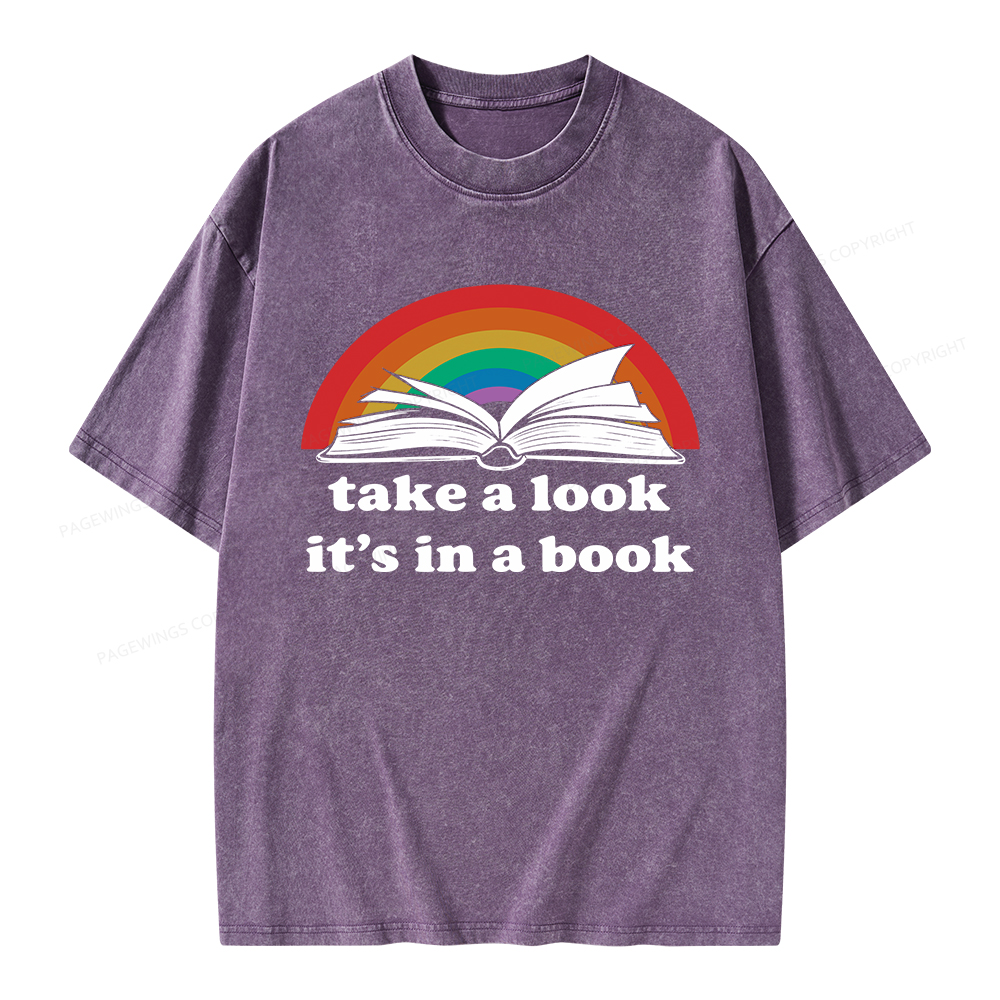 Pagewings Take A Look It’s In A Book Unisex Washed T-shirt