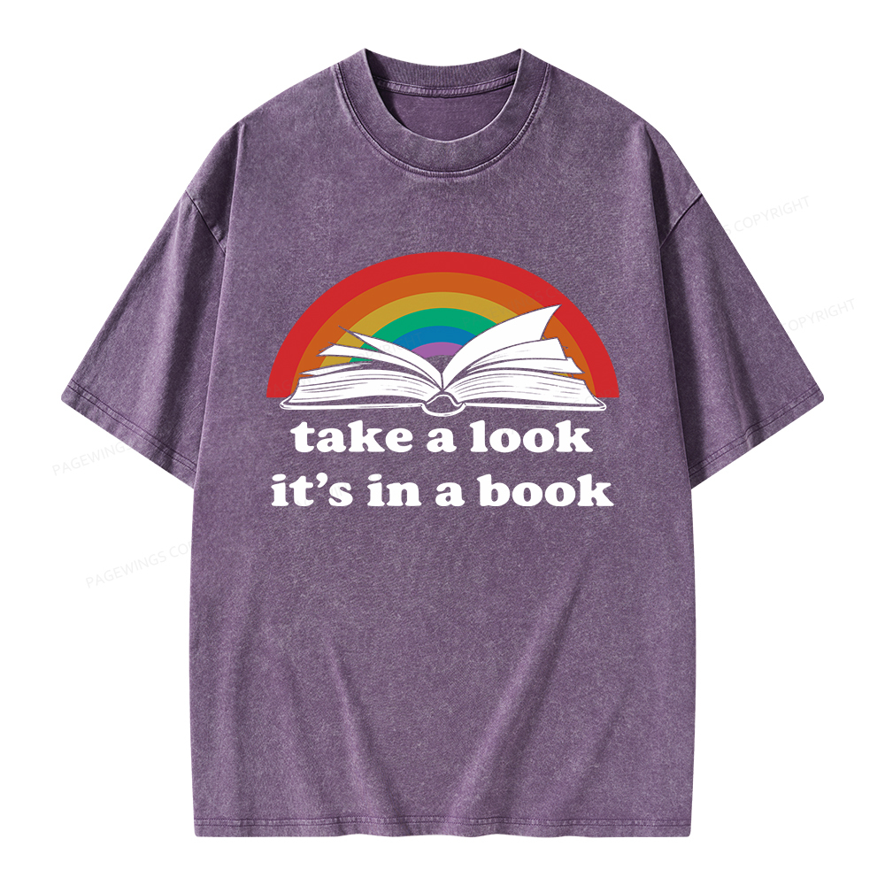 Pagewings Take A Look It’s In A Book Unisex Washed T-shirt