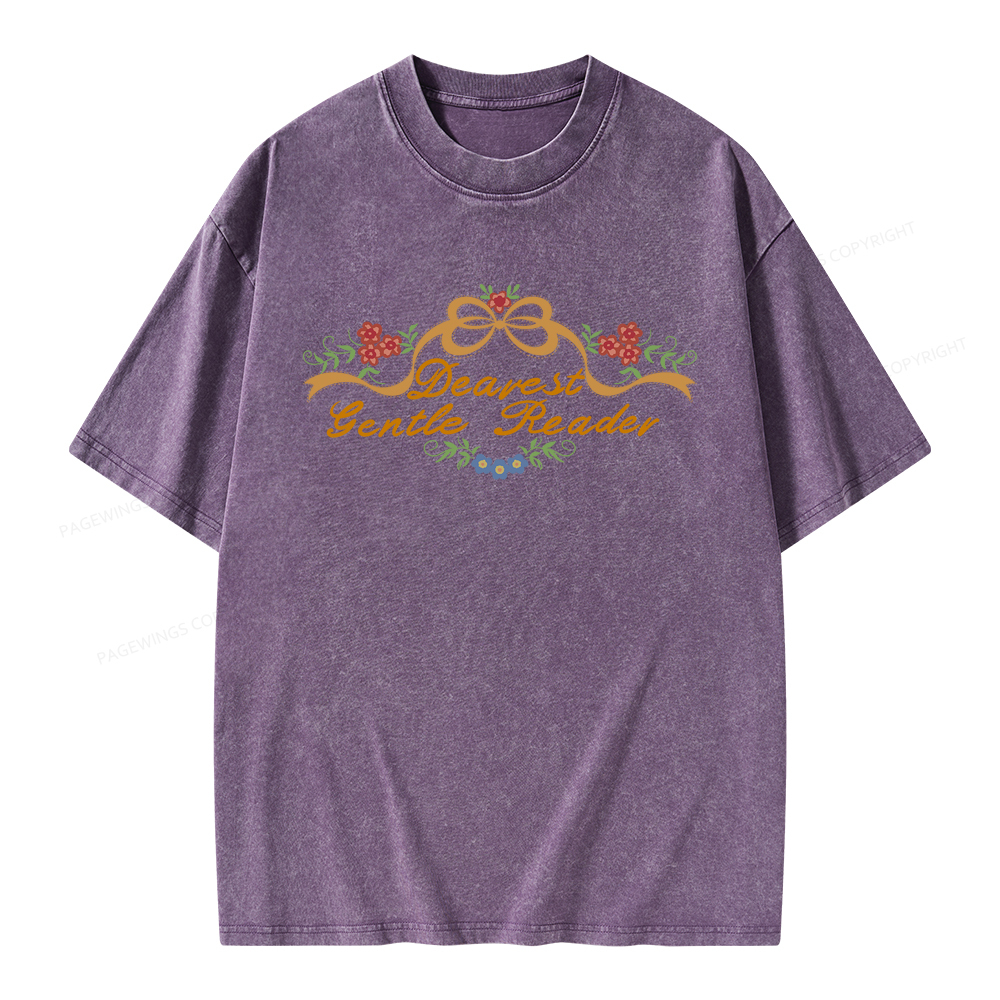 Pagewings Dearest Gentle Reader Unisex Washed T-shirt
