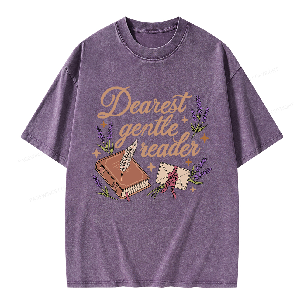Pagewings Dearest Gentle Reader Unisex Washed T-shirt