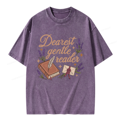 Pagewings Dearest Gentle Reader Unisex Washed T-shirt