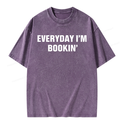 Pagewings Everyday I’m Bookin Unisex Washed T-shirt