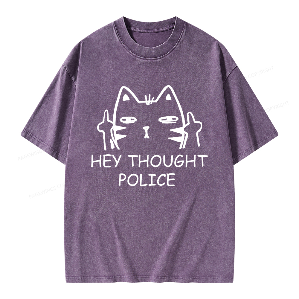 Pagewings Hey Thought Police Unisex Washed T-shirt