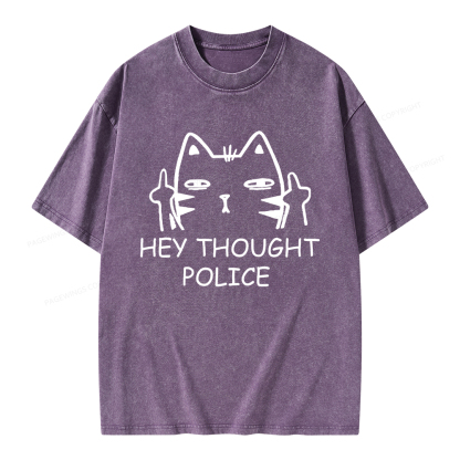 Pagewings Hey Thought Police Unisex Washed T-shirt