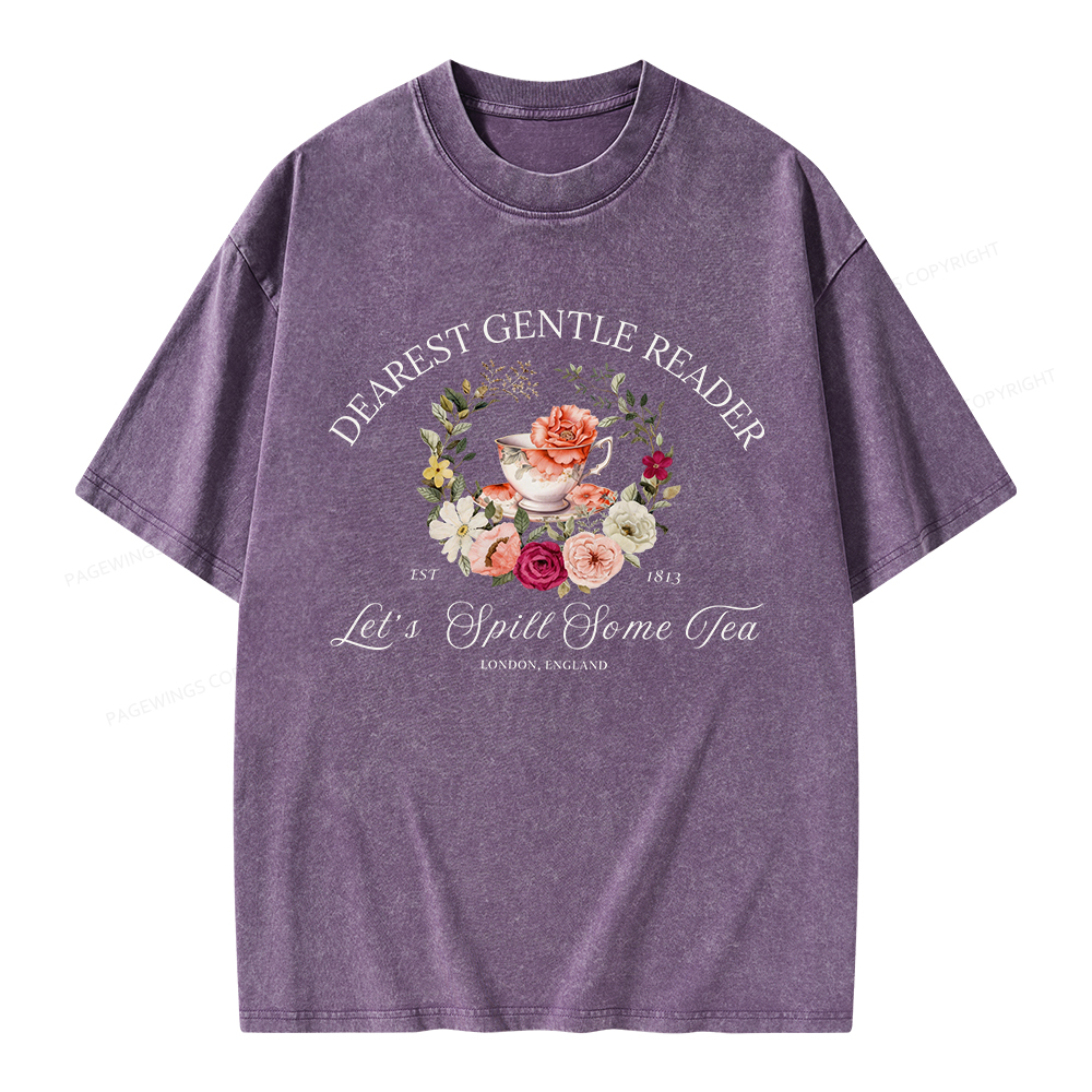Pagewings Dearest Gentle Reader Unisex Washed T-shirt