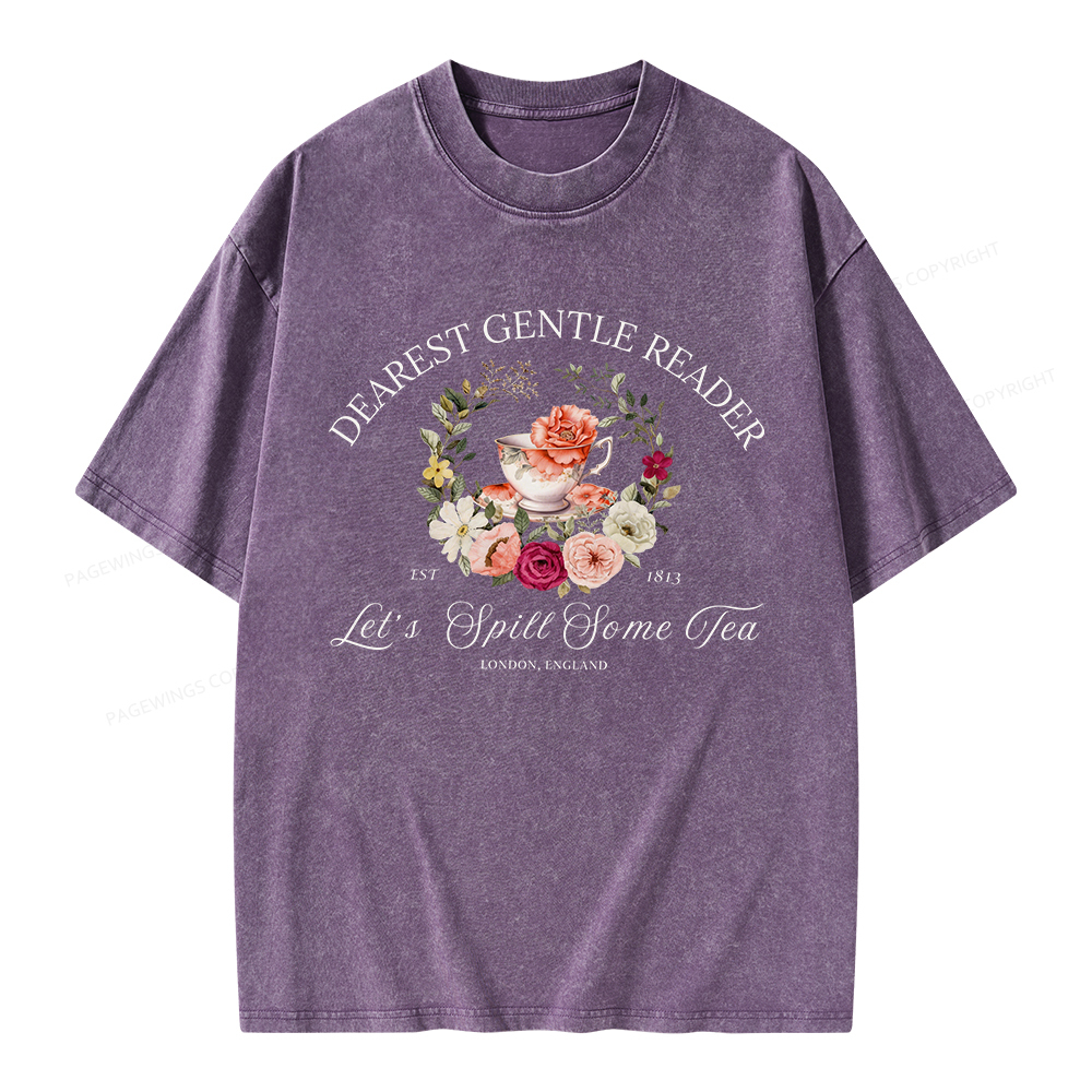 Pagewings Dearest Gentle Reader Unisex Washed T-shirt