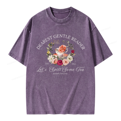 Pagewings Dearest Gentle Reader Unisex Washed T-shirt
