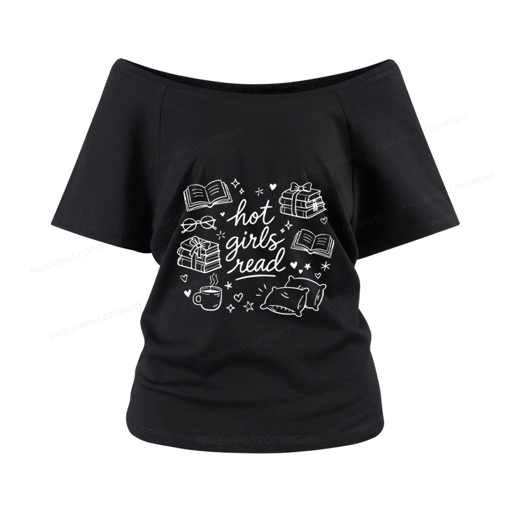 Pagewings Hot Girls Read Women Off Shoulder T-shirts