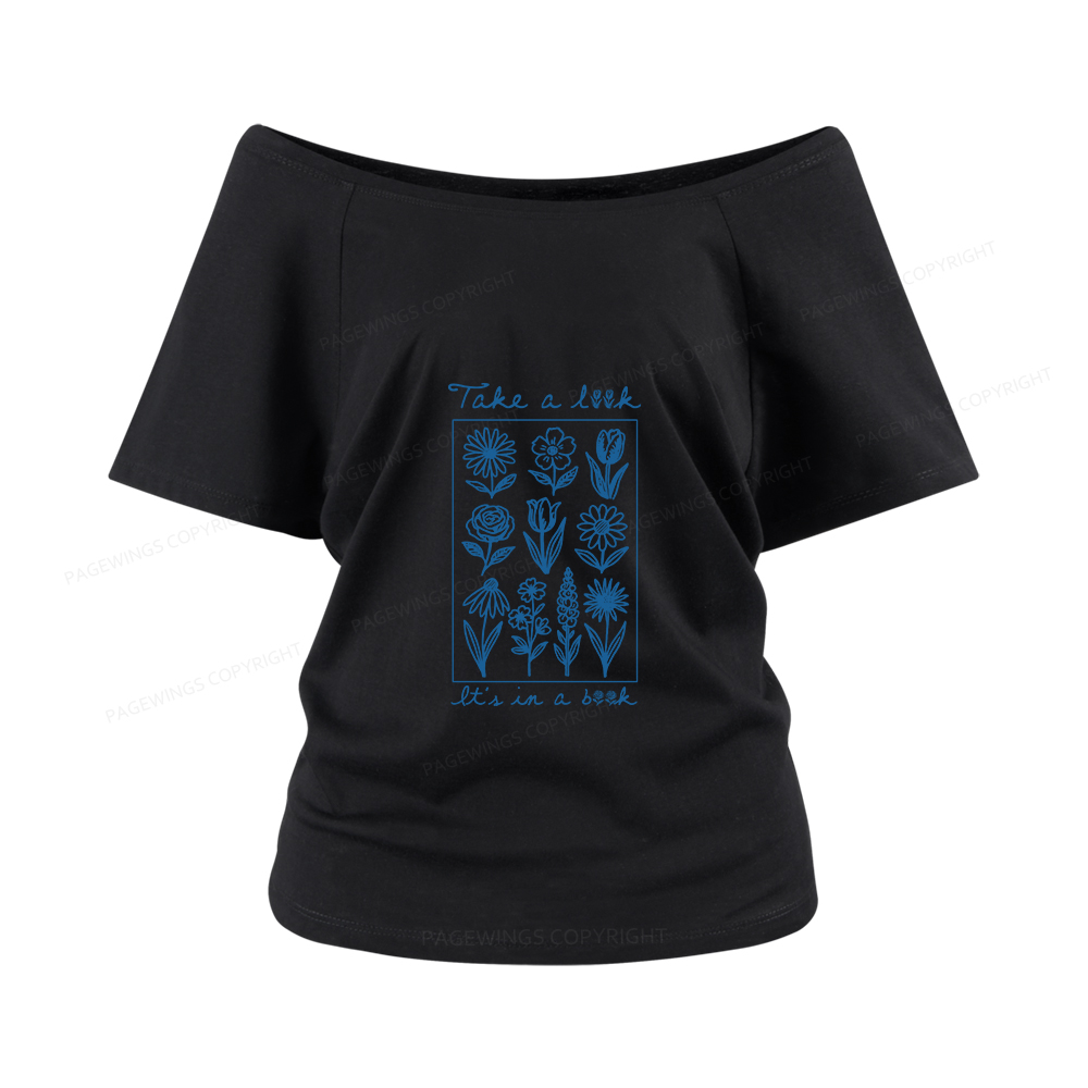 Pagewings Take A Look It’s In A Book Women Off Shoulder T-shirts