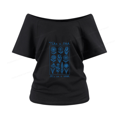 Pagewings Take A Look It’s In A Book Women Off Shoulder T-shirts