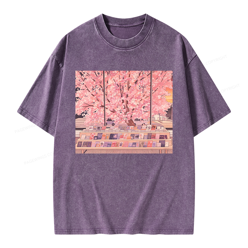 Pagewings Cozy Reading Unisex Washed T-shirt
