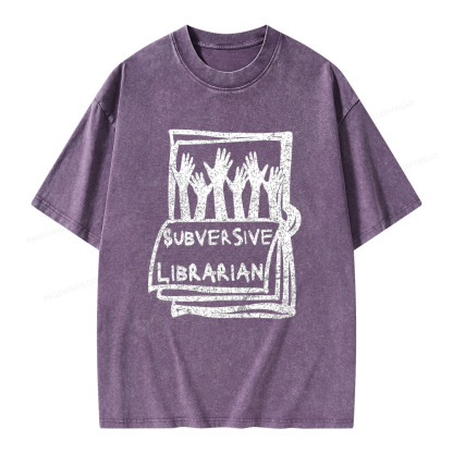 Pagewings Subversive Librarian Unisex Washed T-shirt