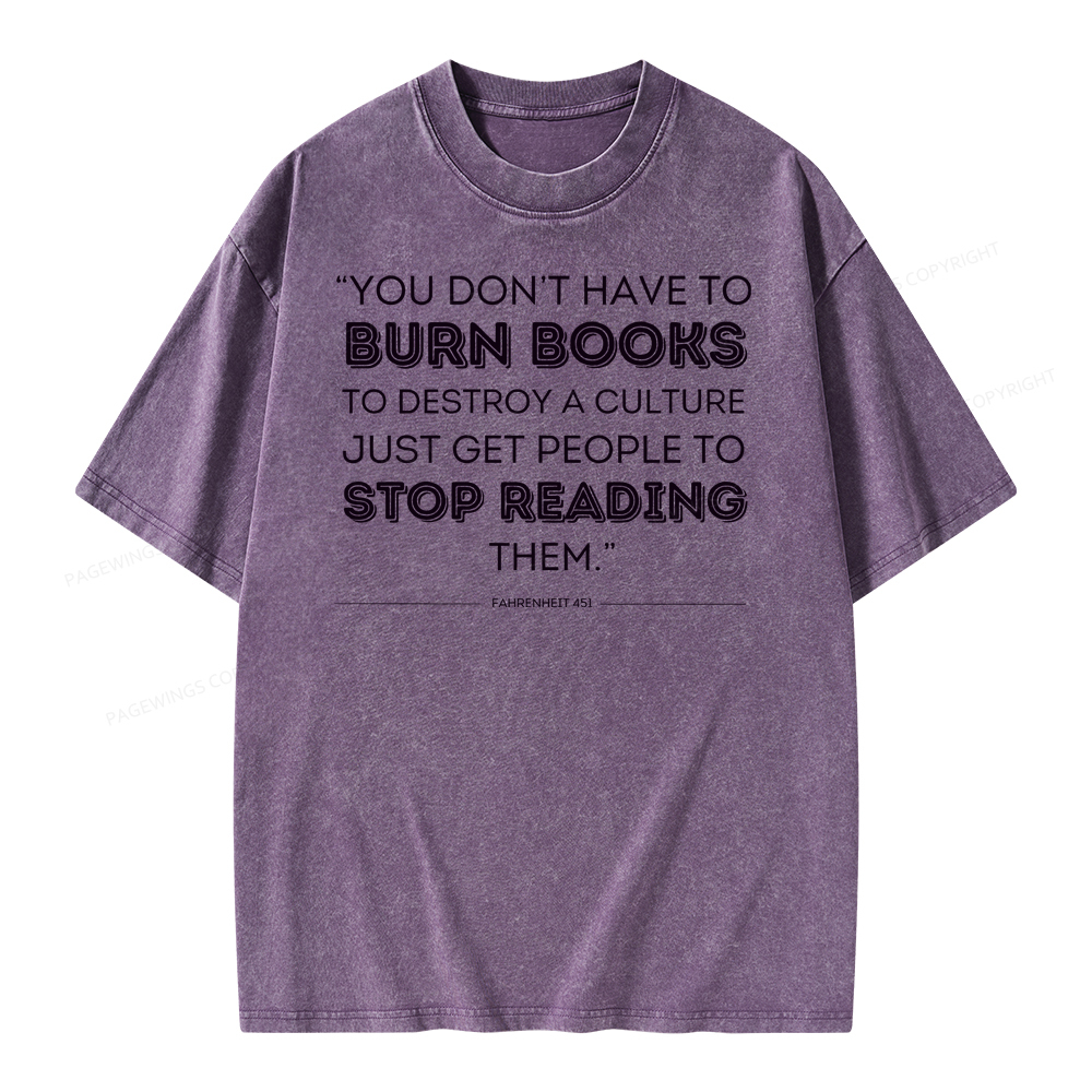 Pagewings Dystopian Book Shirt Classic Literature Gift Unisex Washed T-shirt