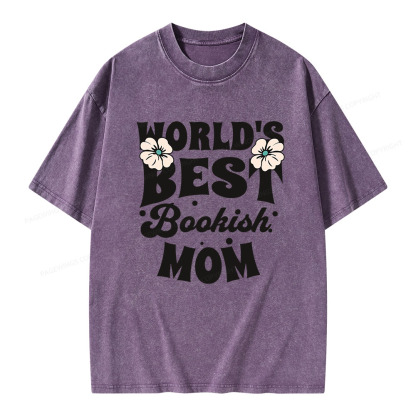 Pagewings World's Brsy Bookish Mom Unisex Washed T-shirt
