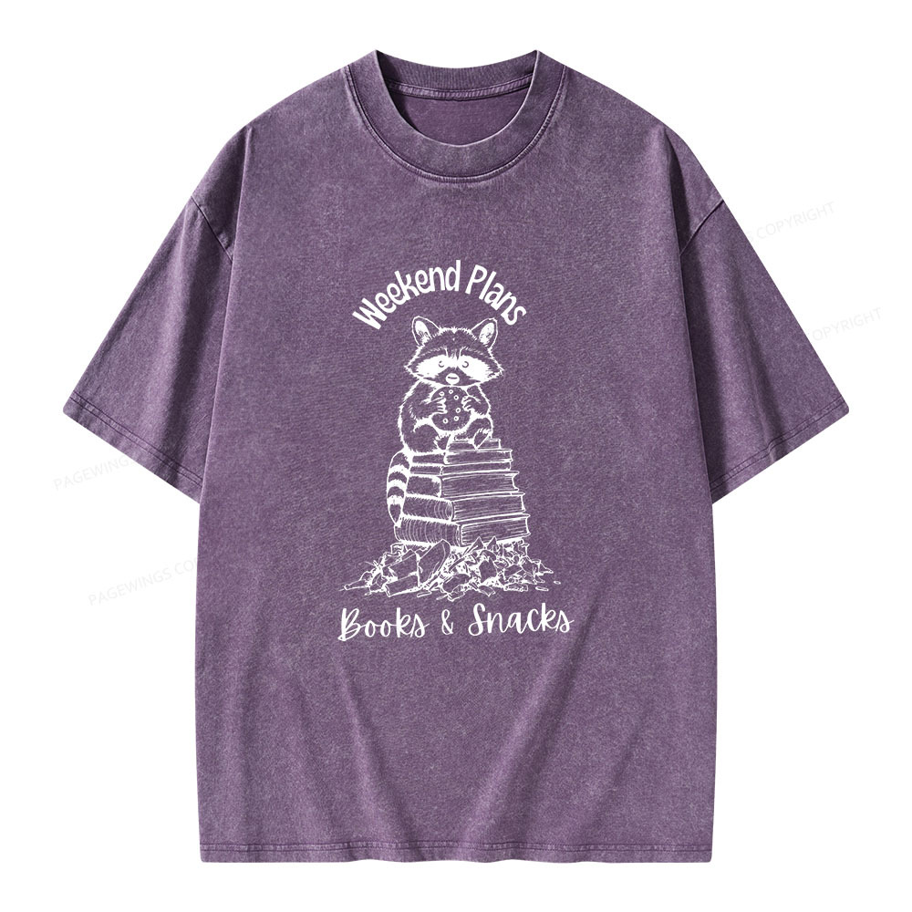 Pagewings Books and Snacks Lover Unisex Washed T-shirt