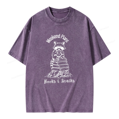 Pagewings Books and Snacks Lover Unisex Washed T-shirt