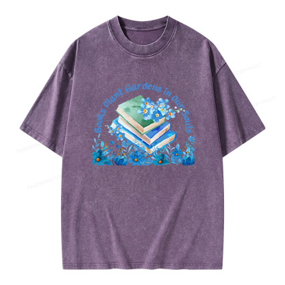 Pagewings Books Plant Gardens In Our Souls Unisex Washed T-shirt