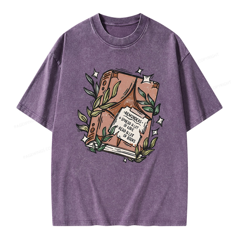 Pagewings Read A Lot Of Books Unisex Washed T-shirt