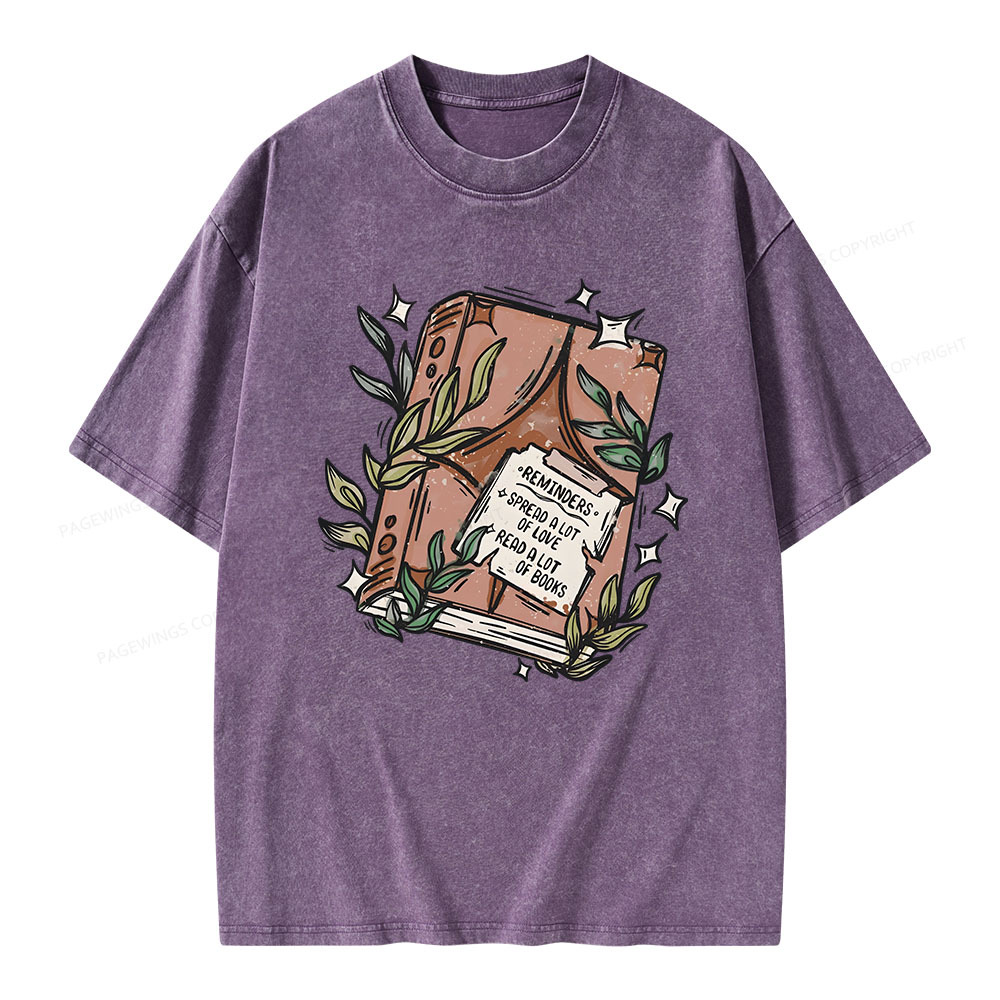 Pagewings Read A Lot Of Books Unisex Washed T-shirt